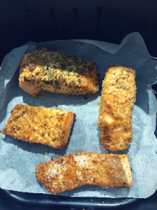 Air fried salmon